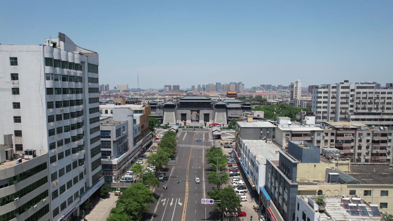 河南许昌城市风光地标建筑航拍 