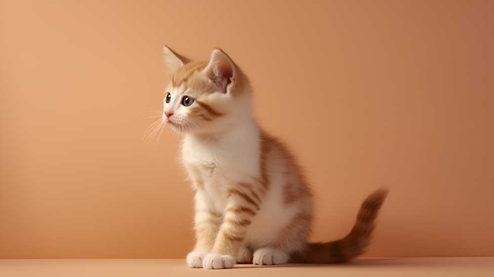 金黄色的小猫浅色背景