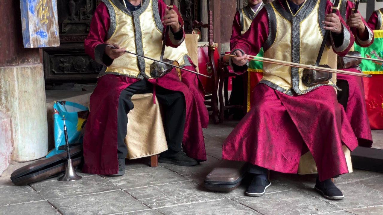 云南建水文庙中国传统道家礼乐非遗传统乐器演奏