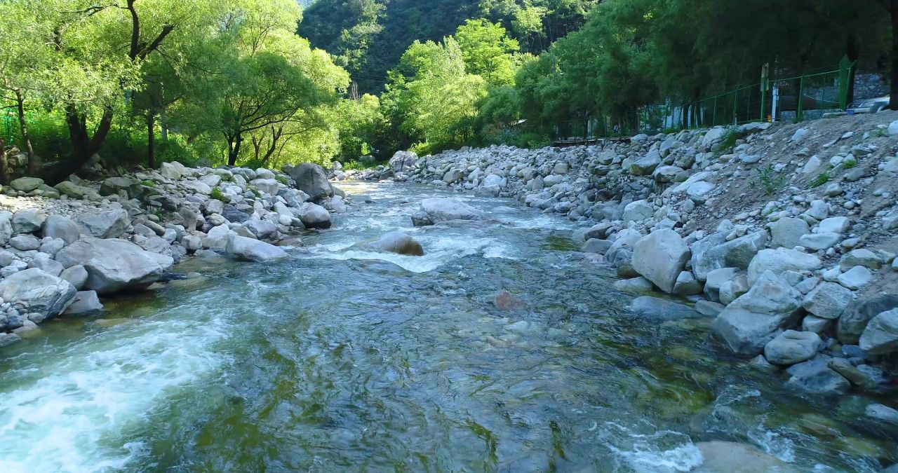 4k航拍流水溪流河流小溪