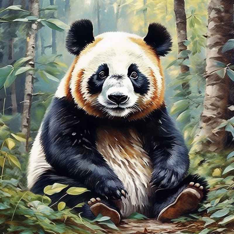 可爱熊猫插画简约风格 1