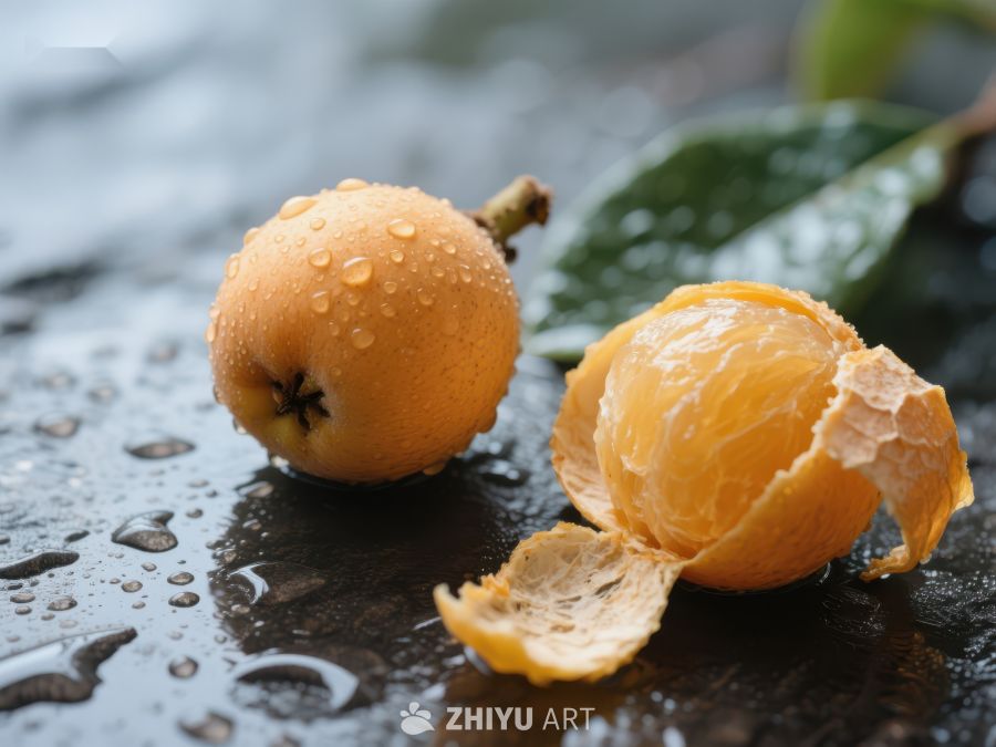 新鲜枇杷与剥皮果实 660