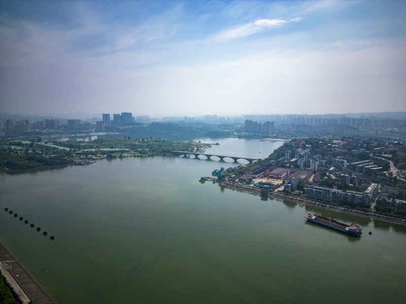 湖北宜昌长江风光航拍摄影图