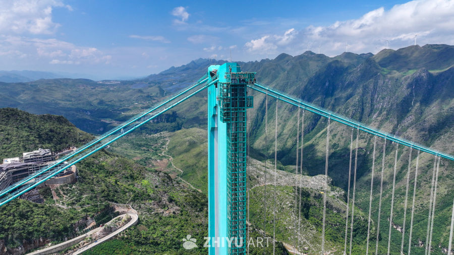 航拍贵州花江峡谷大桥  贵州桥梁 12