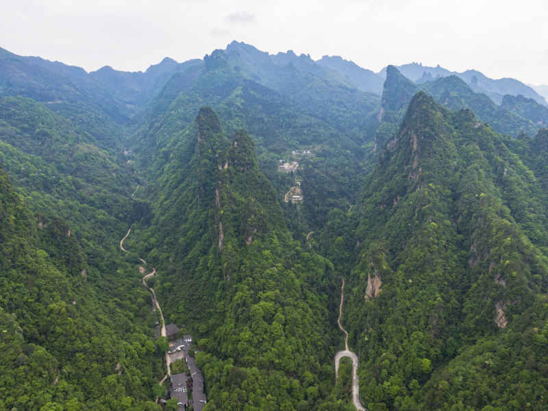 湖南张家界武陵源5A景区宝峰湖风景区航拍摄影图