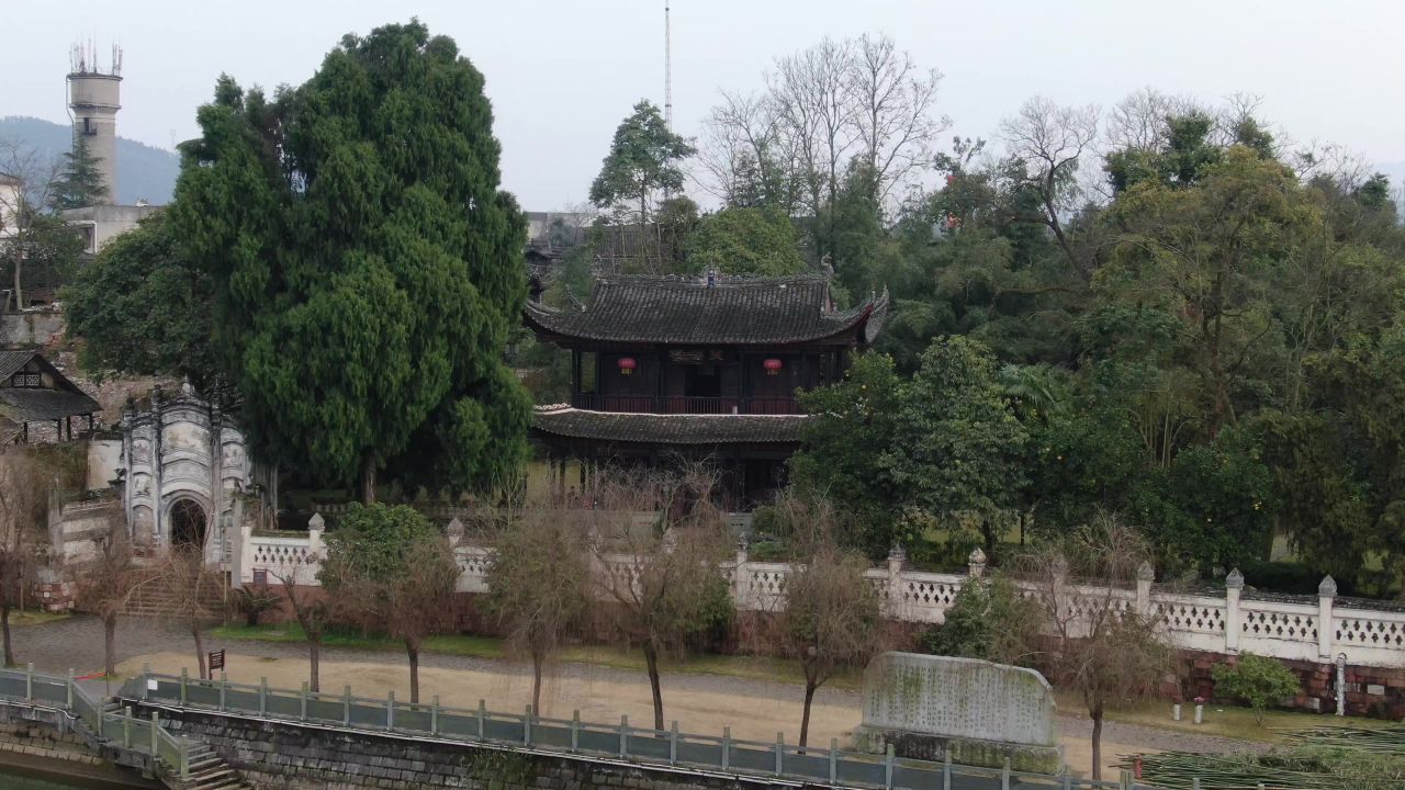 湖南洪江黔阳古城4A景区航拍 