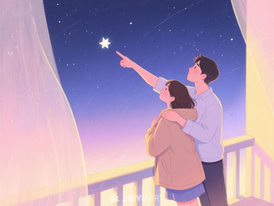 情侣夜空指星温馨时刻 574