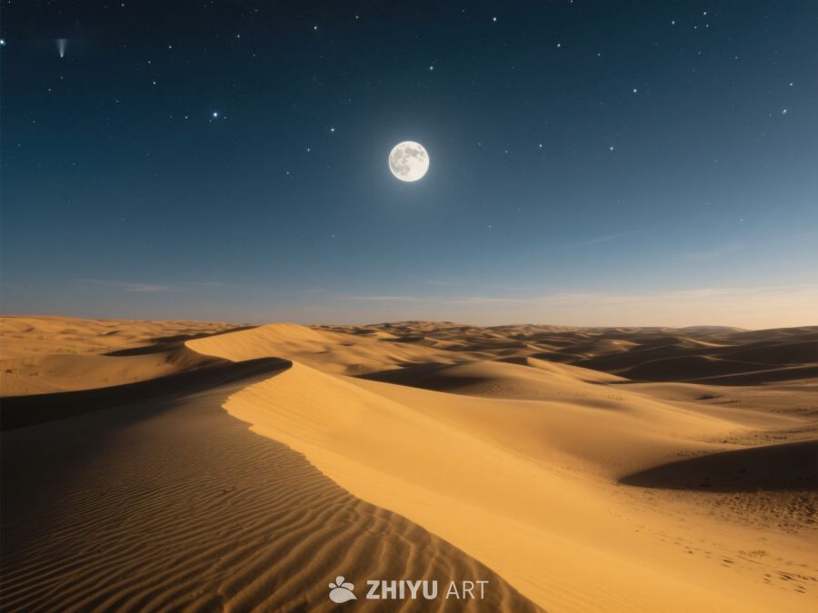 月夜沙漠，星辰闪烁 593