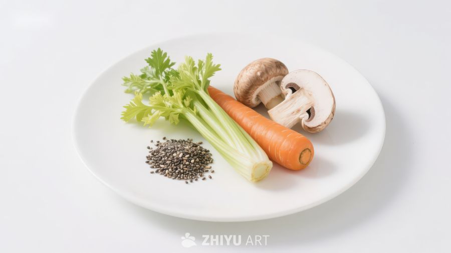 盘中蔬菜与香料组合