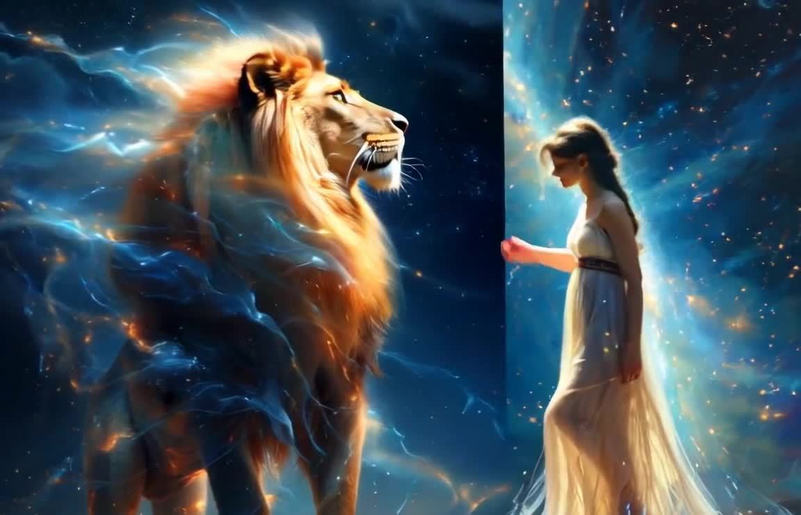 星空雄狮与白裙少女的奇幻相遇