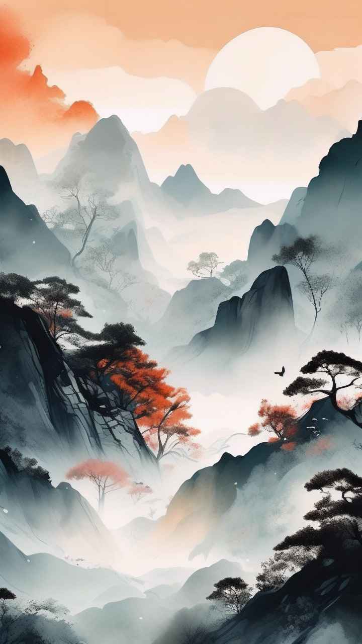 山水画国风背景 47