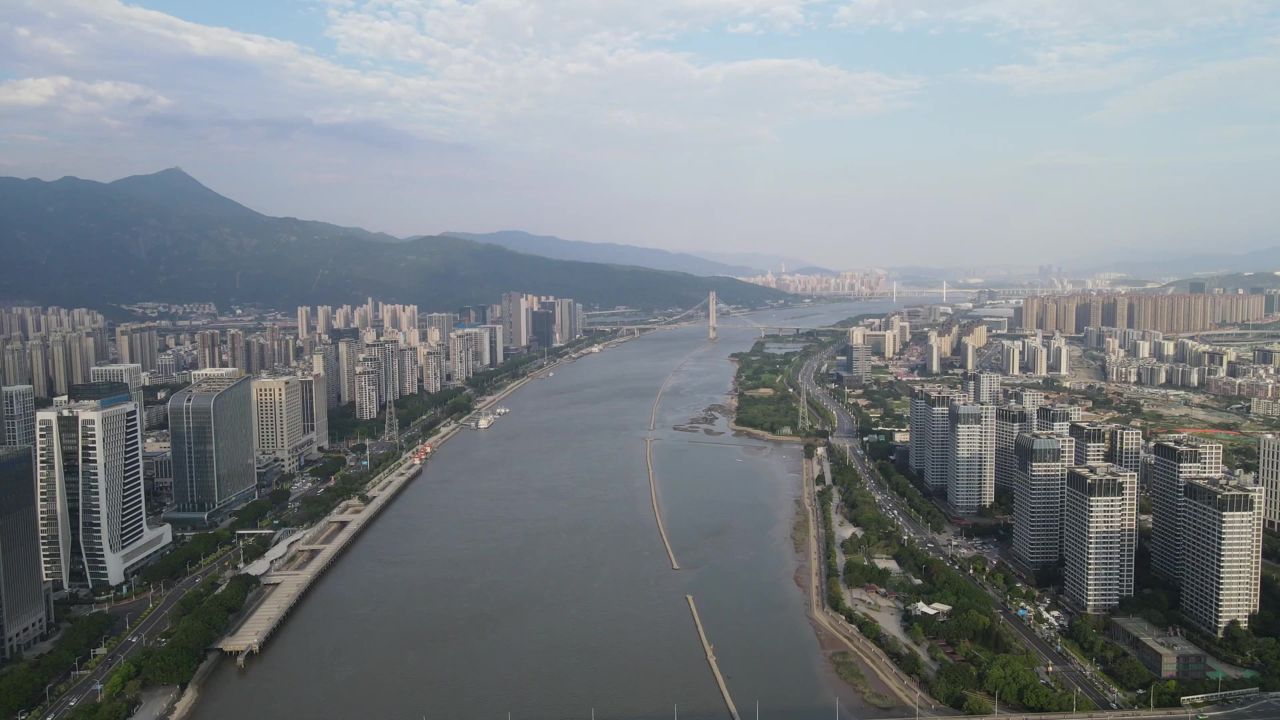  航拍福建福州城市风光