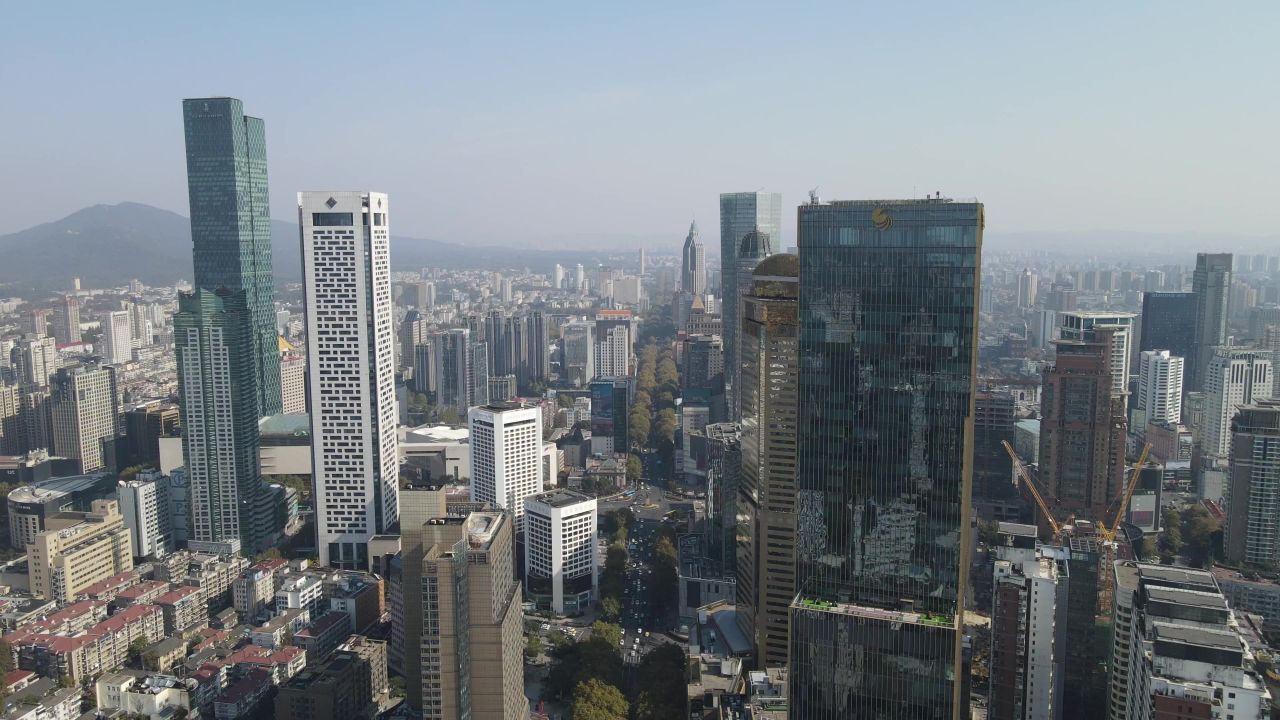 江苏南京城市风光旅游景区地标建筑航拍 