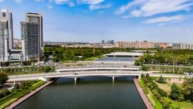 河南郑州城市风光航拍摄影图
