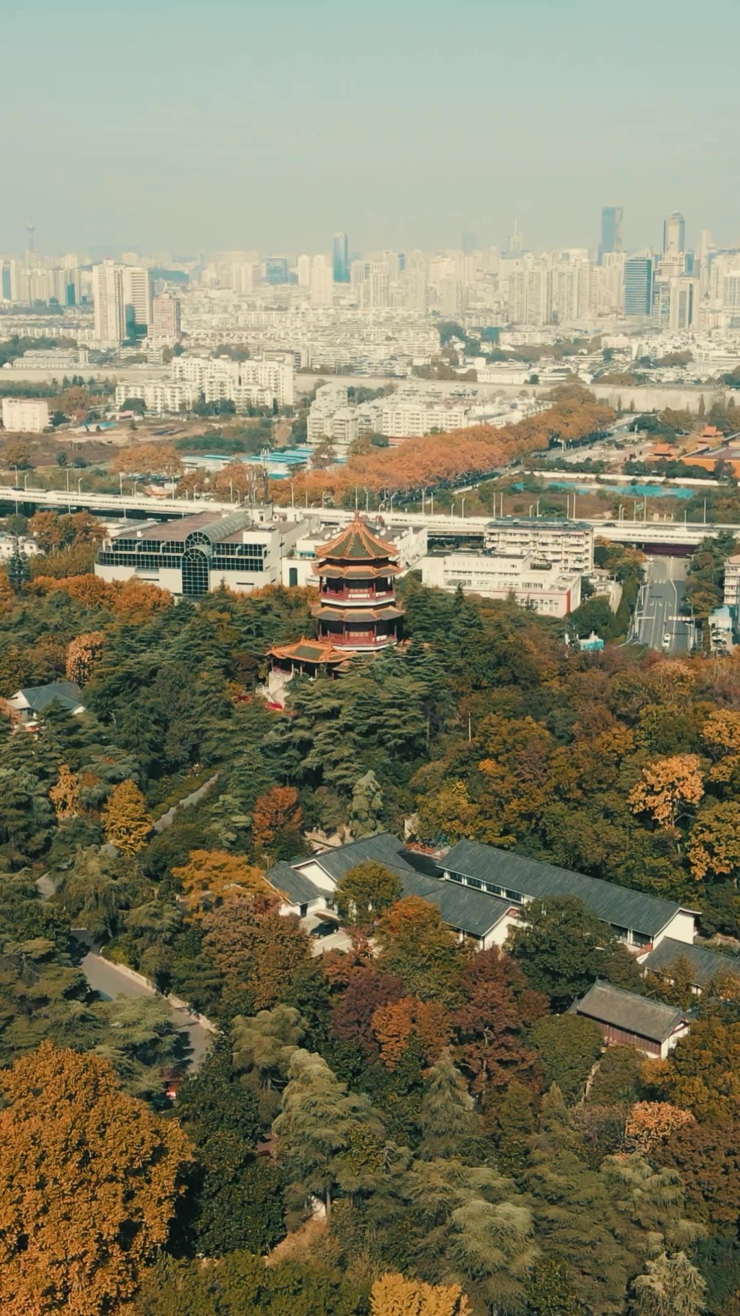 南京雨花台4A景区竖屏航拍