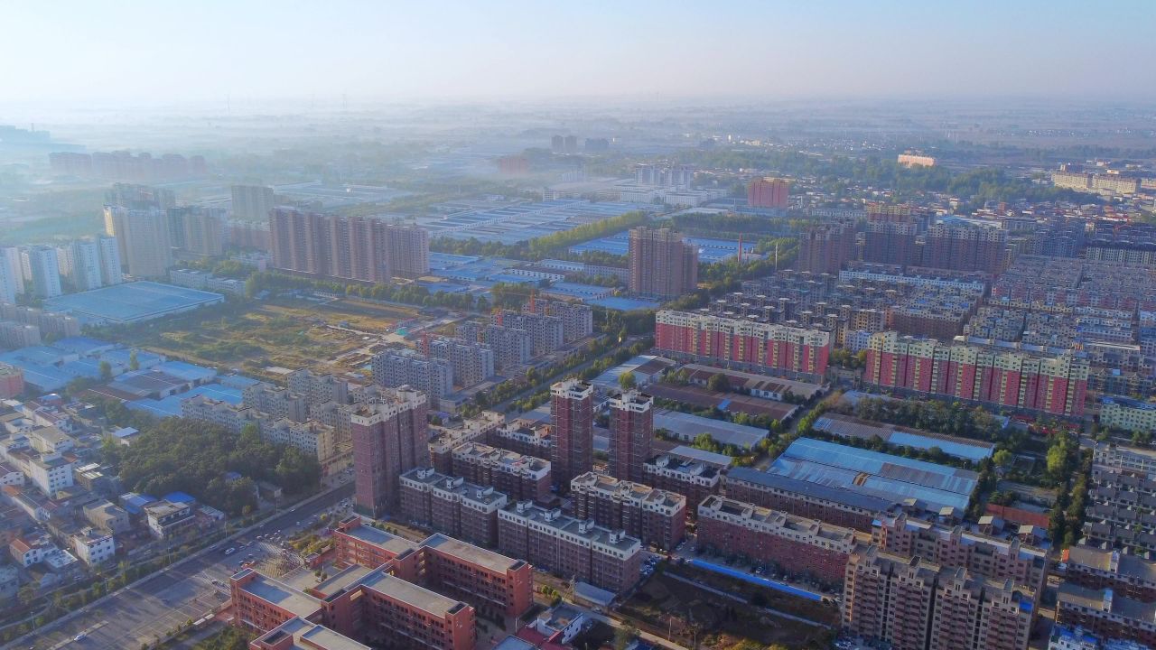 航拍沈丘县工业园区