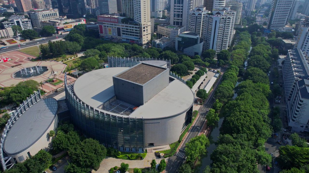 航拍福建大剧院景观