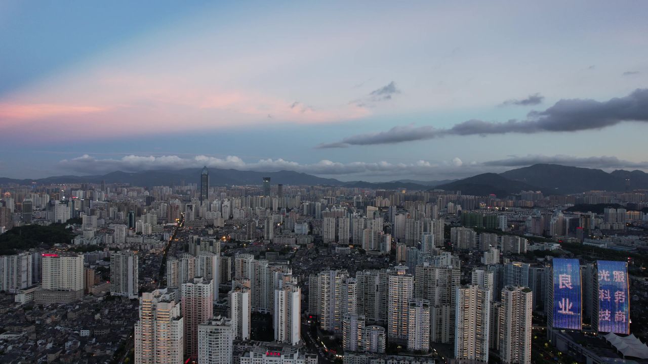 浙江温州城市建设航拍 