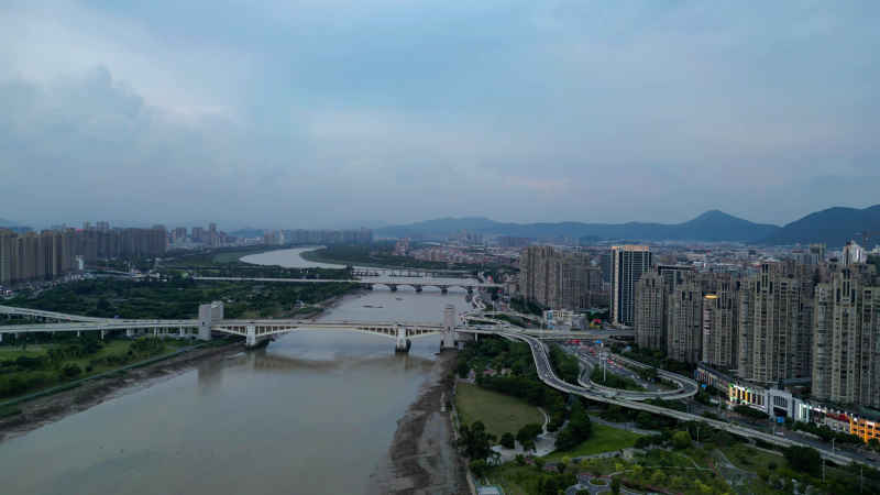 航拍福建泉州天安大桥 