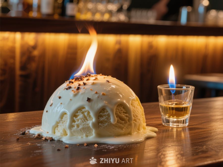 火焰冰淇淋与烈酒的完美结合 357