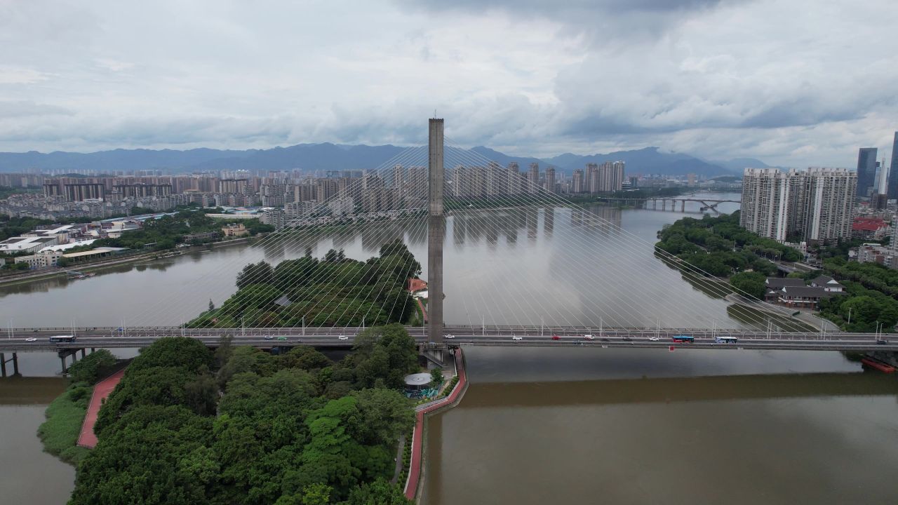 航拍福建福州城市风光
