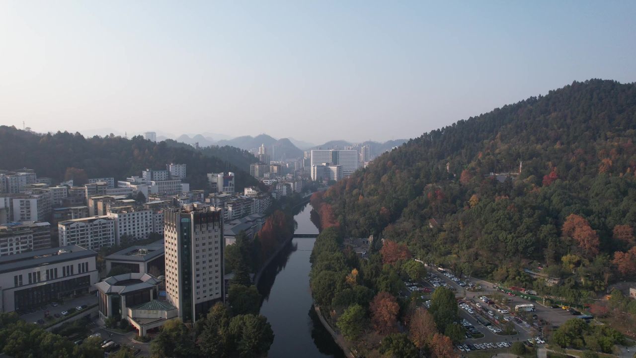 贵州遵义城市风光汇川区航拍