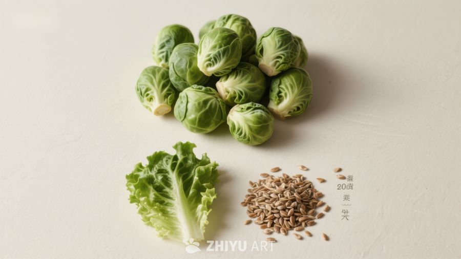 新鲜蔬菜与种子的组合展示