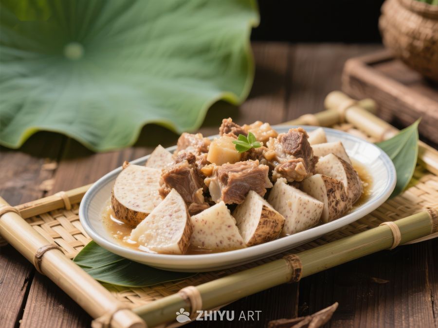 莲藕排骨炖汤，传统美食 488
