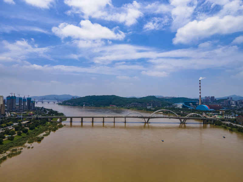 湖南株洲城市风光航拍