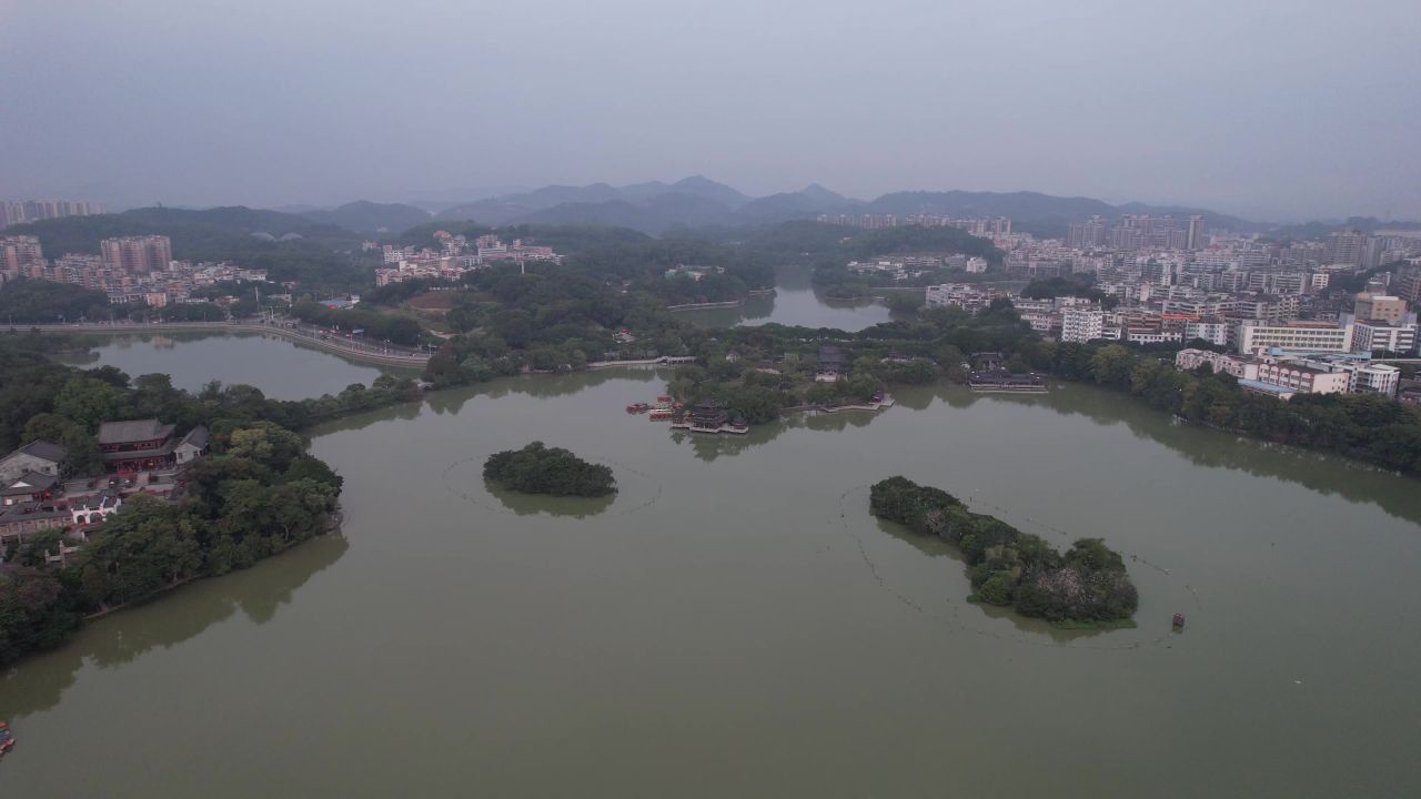 广东惠州西湖景区风景航拍 