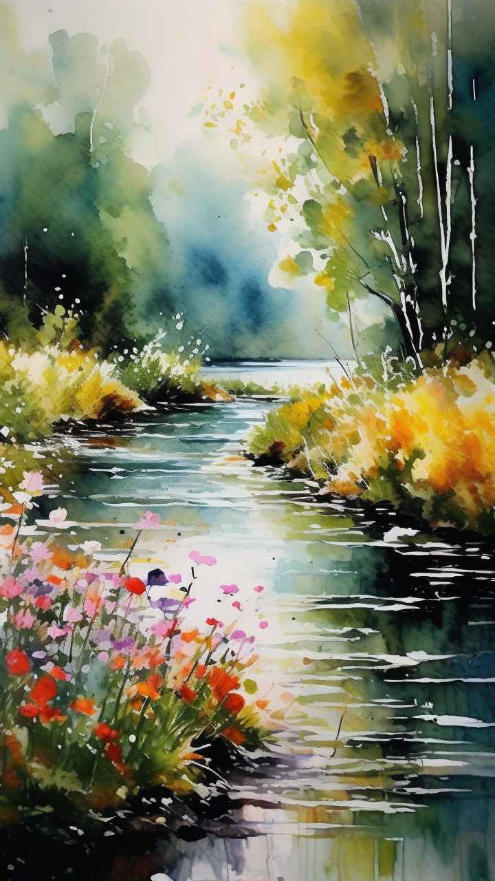 克劳德·莫内风格，一朵野花 75