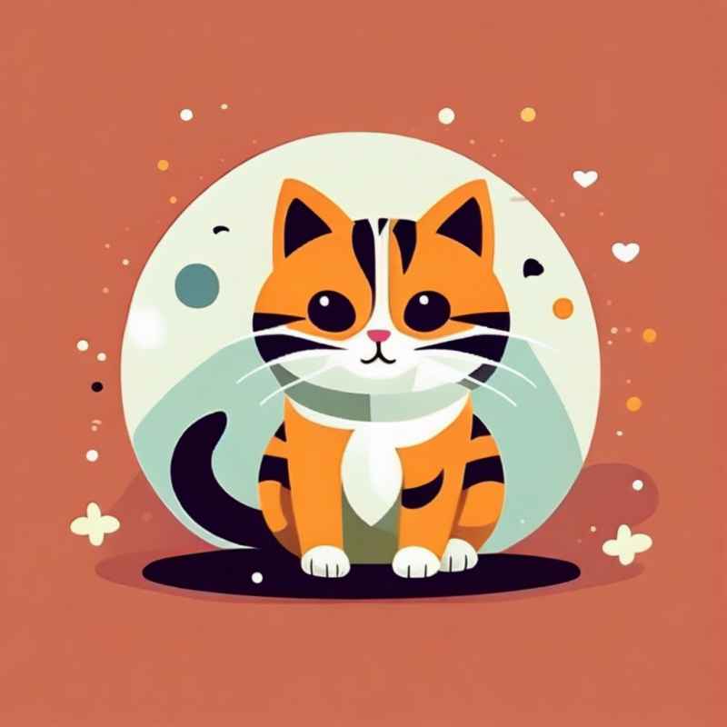 小花猫唯美插画 111