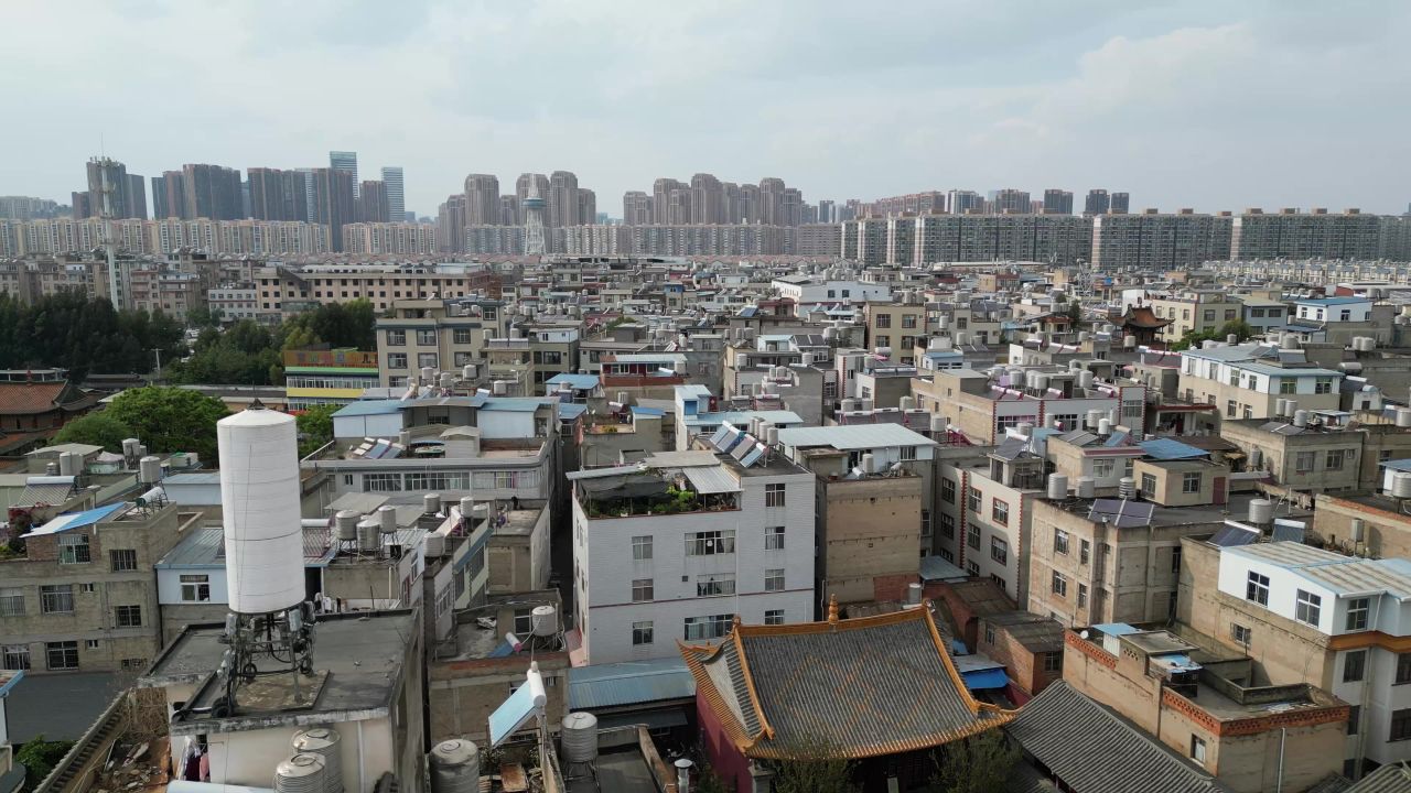 云南昆明官渡老街航拍