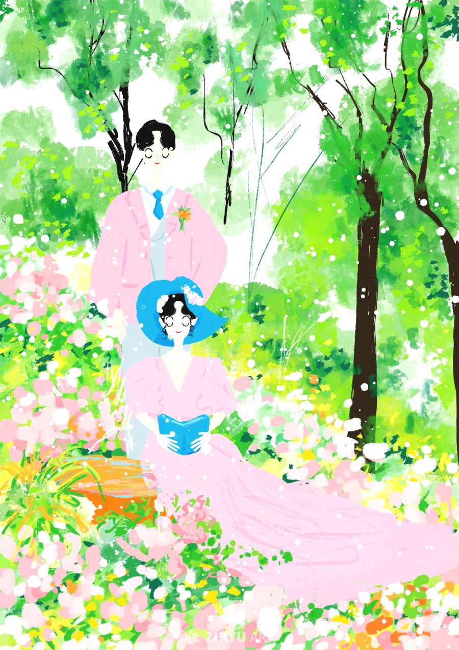 原创治愈插画作品素材四季节气节日自然 63