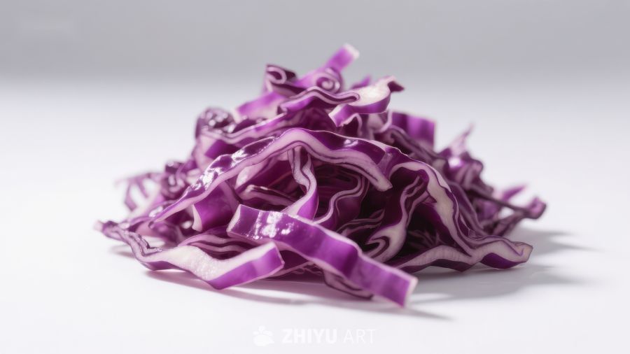 新鲜切片紫甘蓝堆
