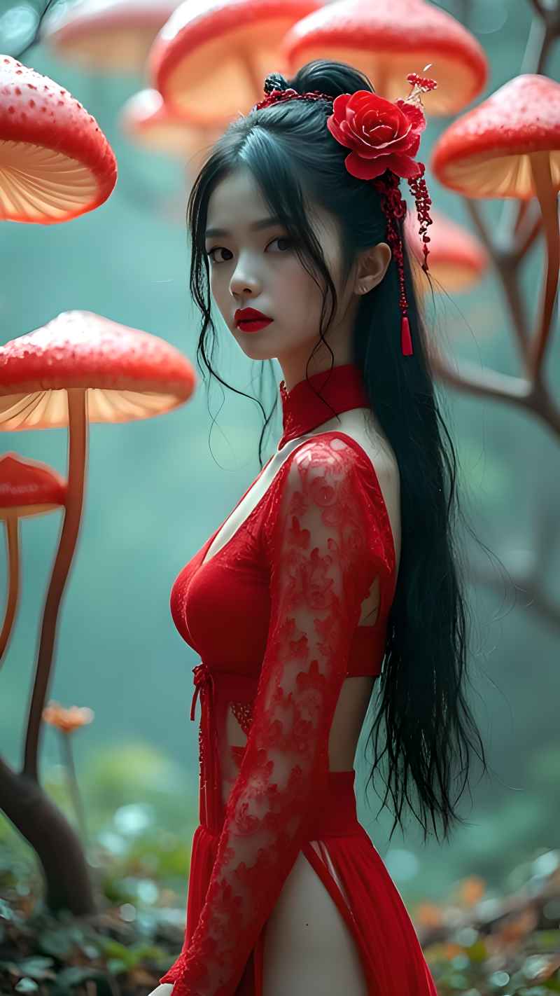 红色女子户外拍摄系列高清艺术视觉 9