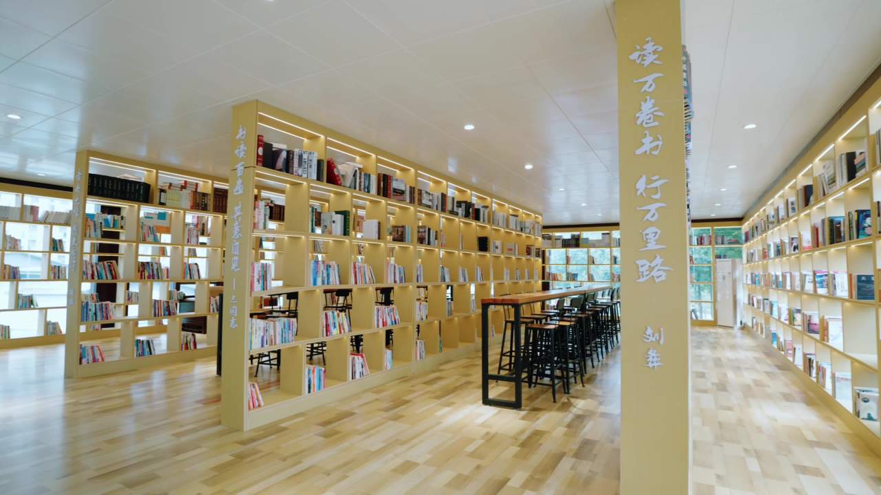 现代图书馆的宁静角落