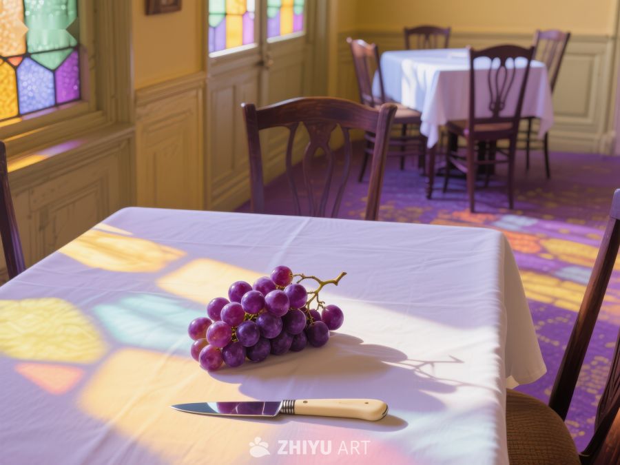餐桌上的葡萄与刀具 61