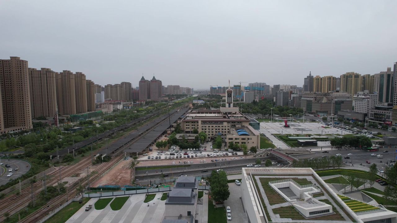 河北石家庄城市风光航拍