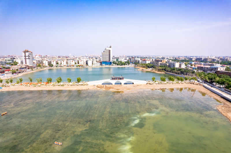 河南开封城市风光地标建筑旅游景区航拍图 