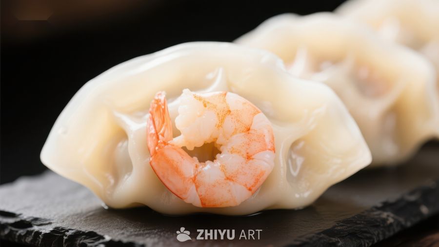 鲜虾饺子特写