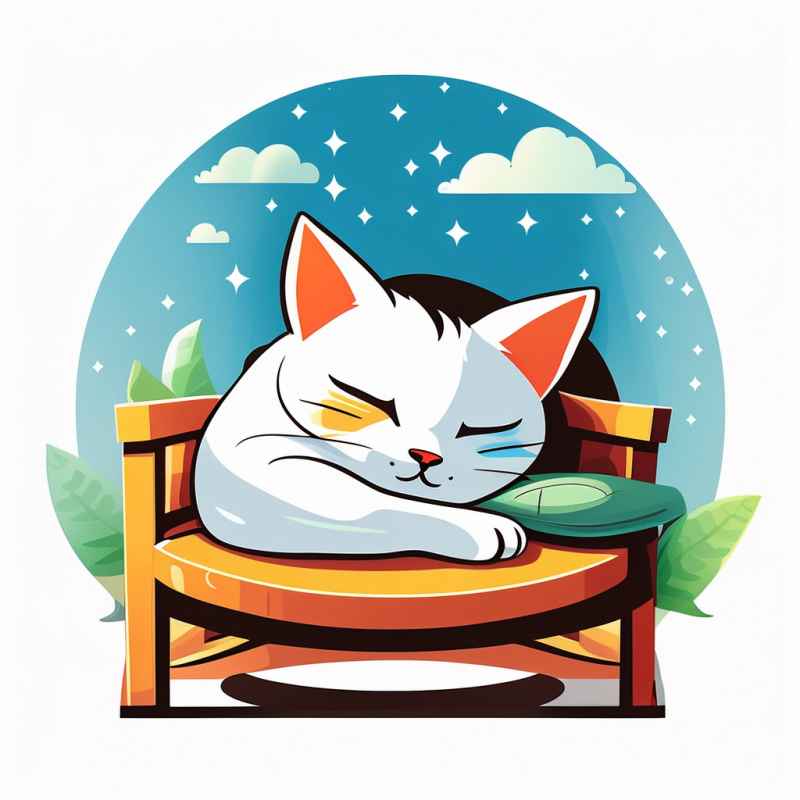 爱睡懒觉的猫咪插画元素 10