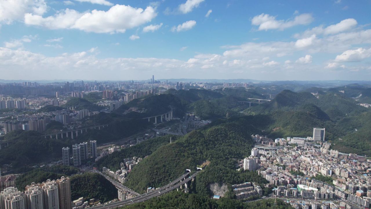 贵州贵阳城市风光航拍