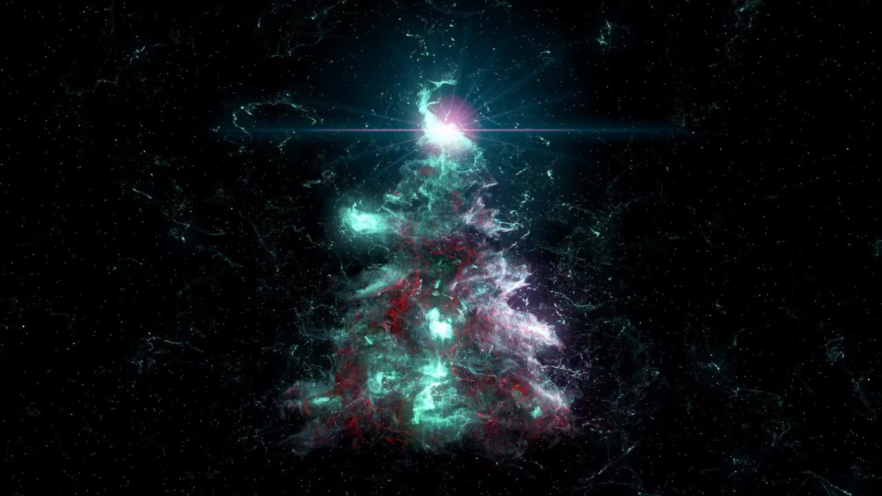 飞越外太空星云和恒星的动画背景 44