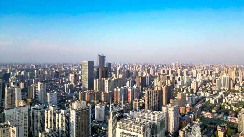 湖南长沙城市风光航拍摄影图 