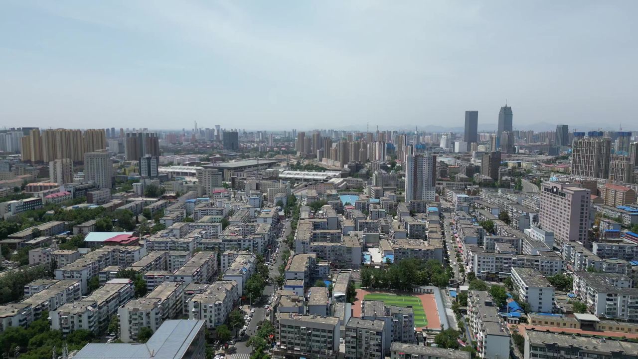 航拍河北保定城市建设