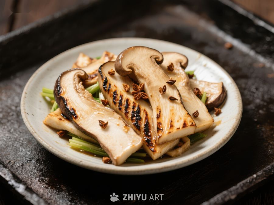 烤制香菇配蔬菜 628