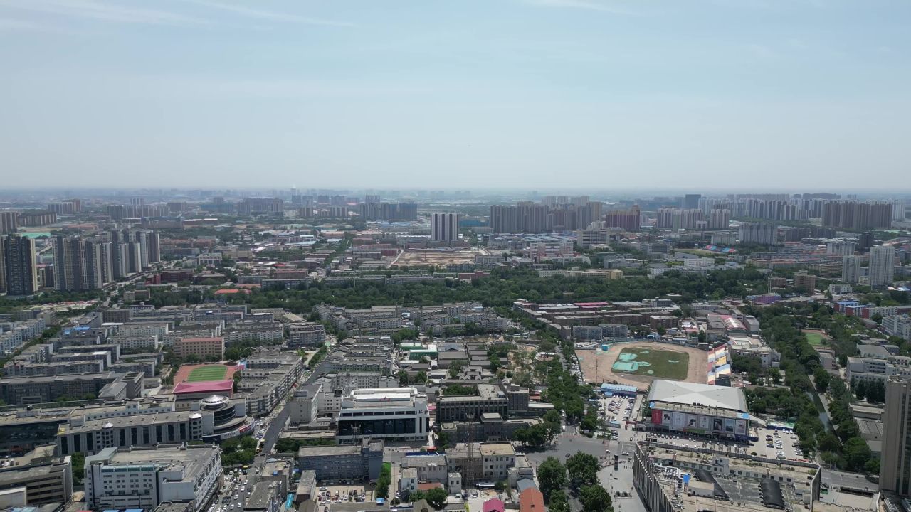  航拍河北保定城市风光