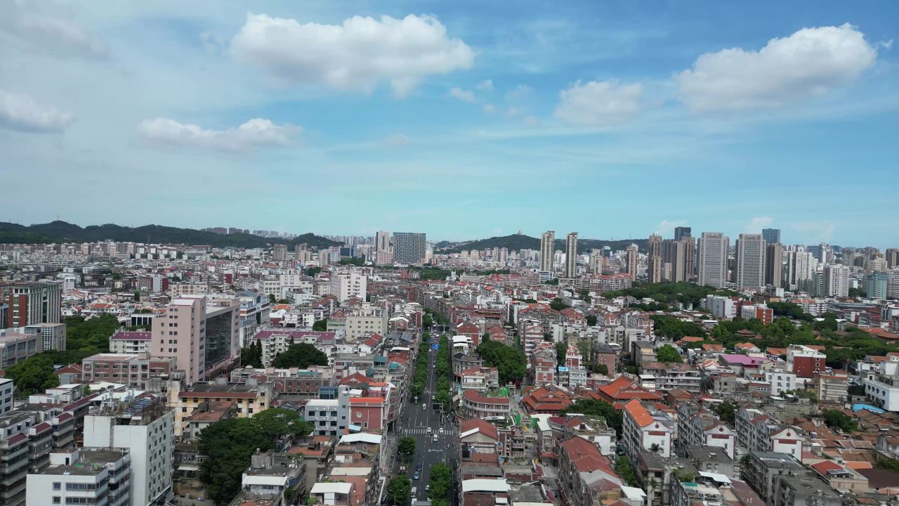 航拍福建泉州古城历史街区