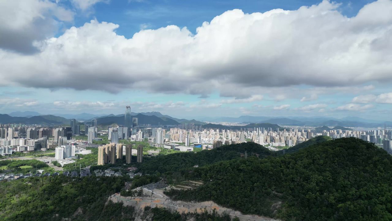 航拍台州大景白云飞瀑公园